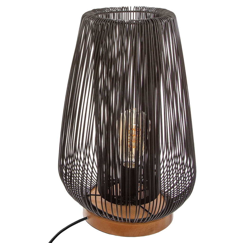 Lampe à poser filaire métal NODA noire H 40.5cm
