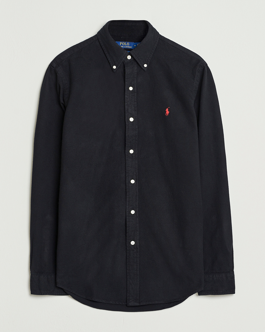 Polo Ralph Lauren Custom Fit Brushed Flannel Shirt Polo Black