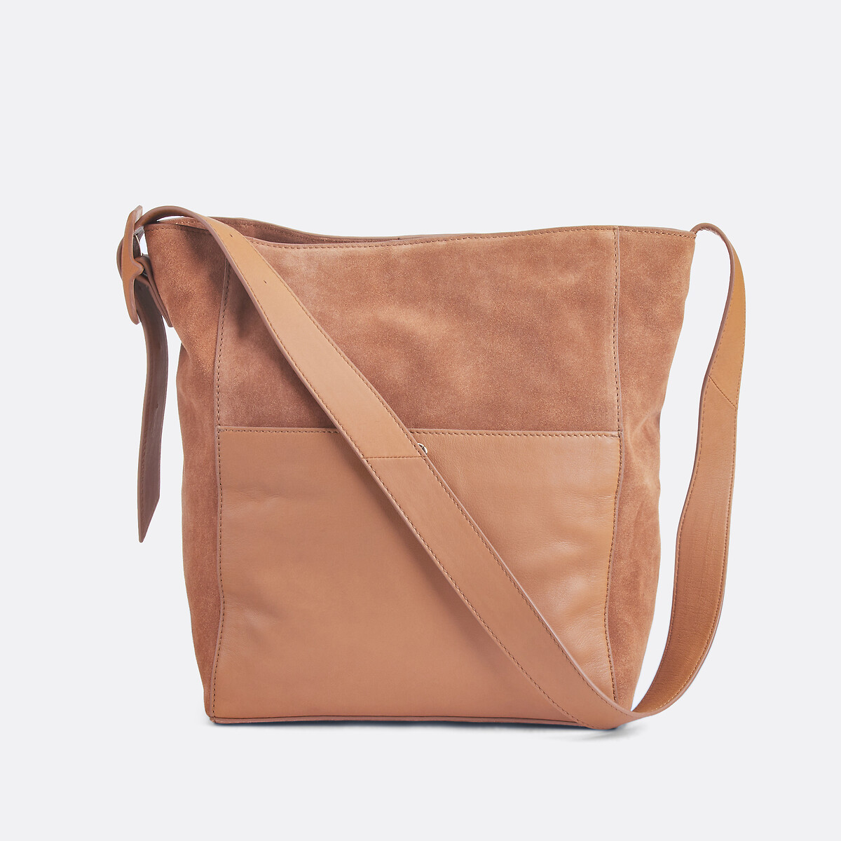 COLEÇÕES LA REDOUTE<br>Bolsa tote de camurça com fivela, Signature