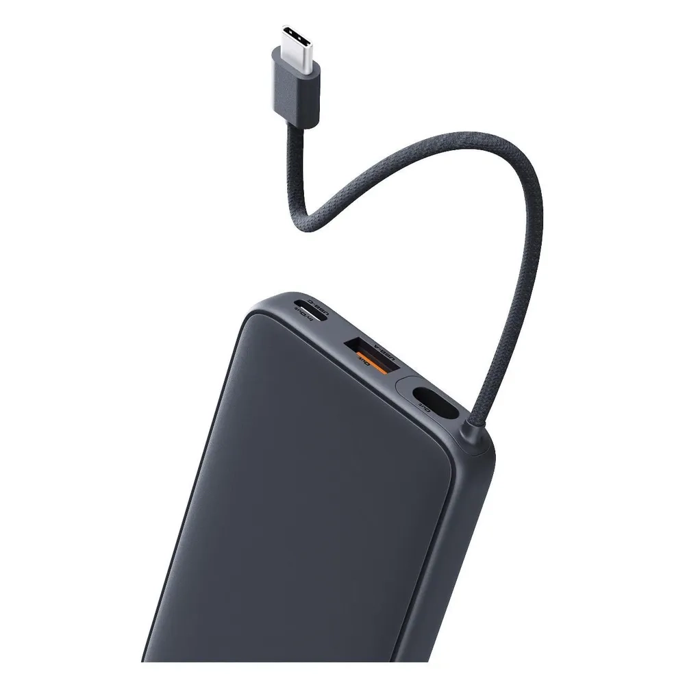 (20W) Spark Sling 10000mAh Powerbank USB C / USB A Ladegerät inkl. USB C Ladekabel Power Delivery (PB-Y53) - Grau