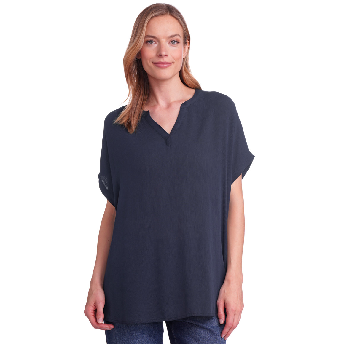 Gina Benotti Damen Bluse aus Viskose dunkelblau