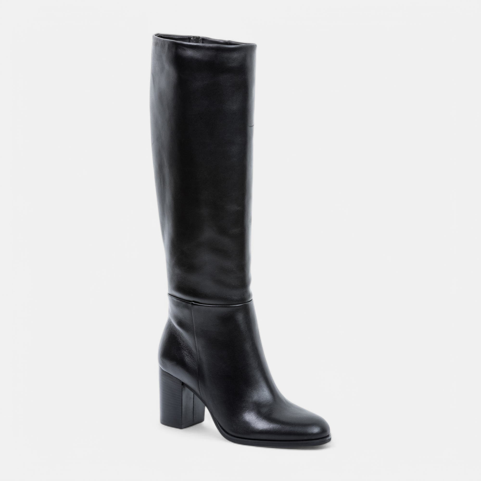 Bottes à talon Femme en cuir noir
