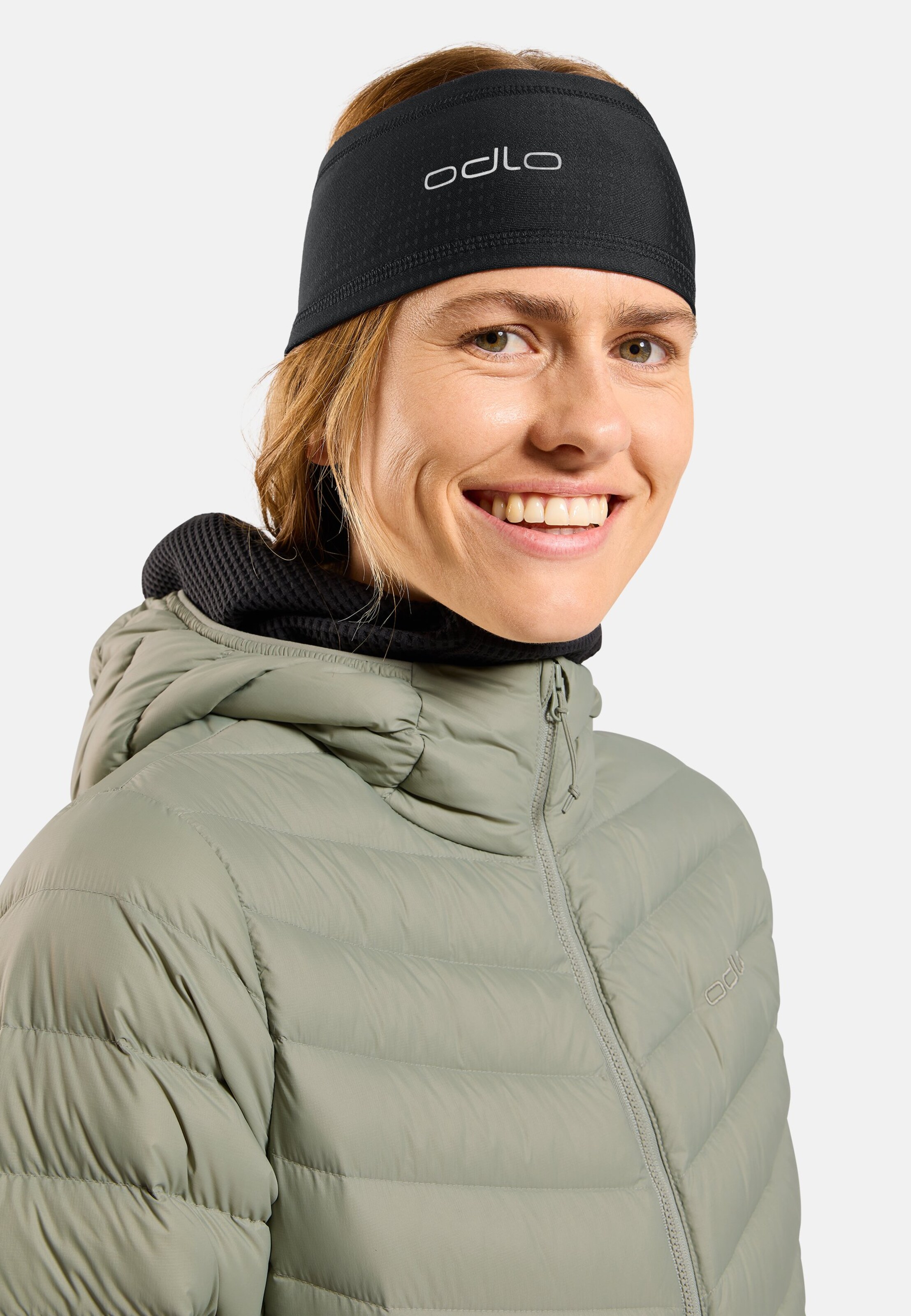 Polyknit Warm Stirnband mit reflektierenden Details in black