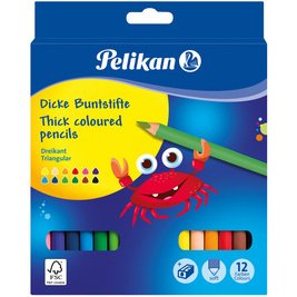 Crayons de couleur triangulaires Jumbo, étui en