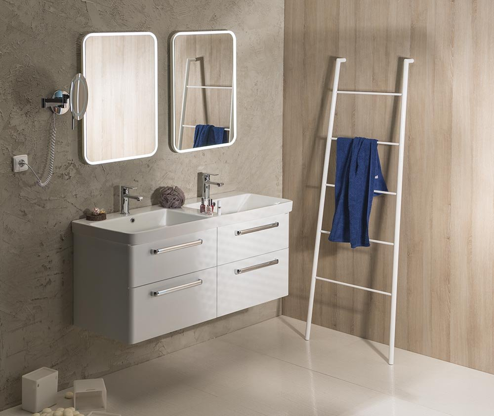 Sapho Industrial stalen ladder 55x170cm wit