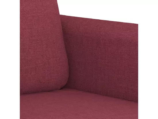 Ensemble de canapés 3 pcs avec coussins Rouge bordeaux Tissu