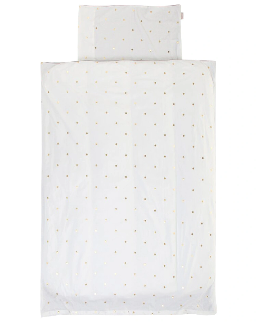 Jersey-Bettwäsche DOTS (100x140/40x60) in weiß/gold