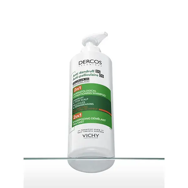 Shampoo desembaraçante 2 em 1 anticaspa Vichy Dercos DS para todos os tipos de cabelo 390ml