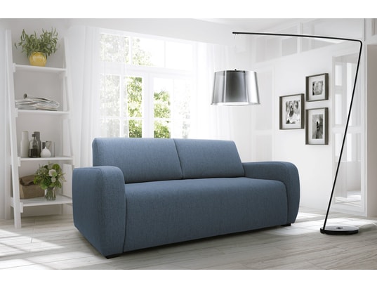 DIVANI.STORE - Canapé lit duna matelas h20 cm brun 3 places