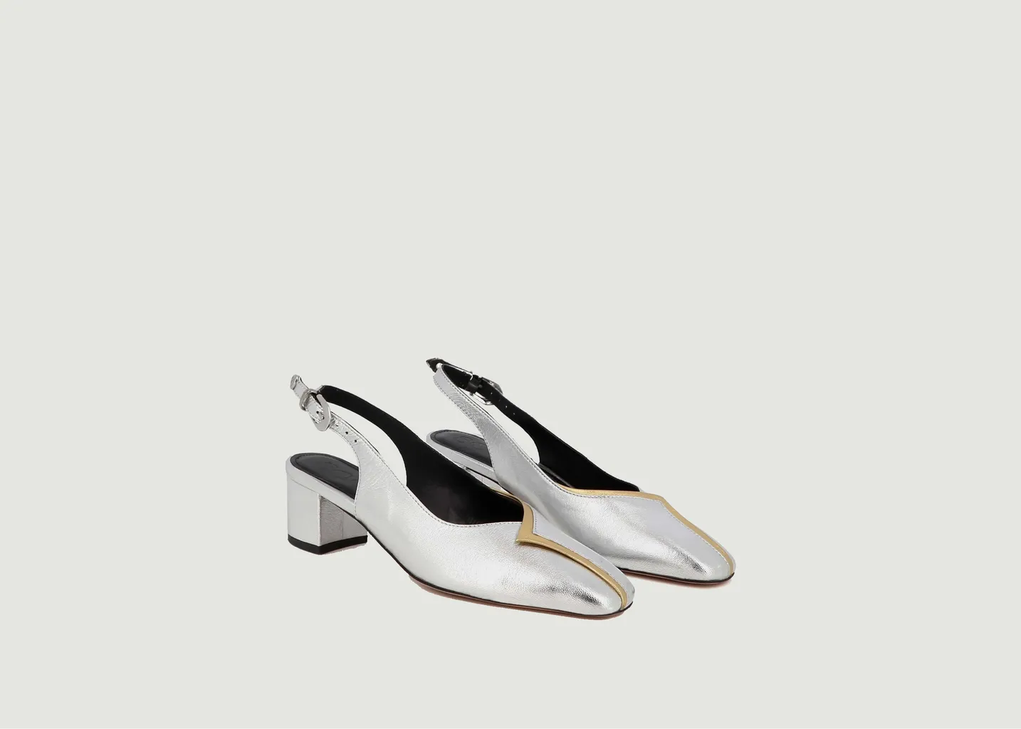 Slingbacks en cuir métallisé Ziggy Socque