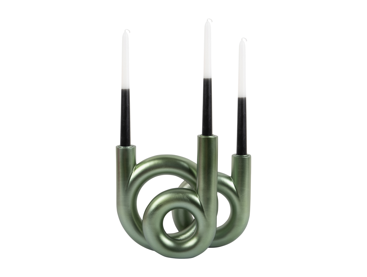 Candle holder Rings medium metallic jungle green