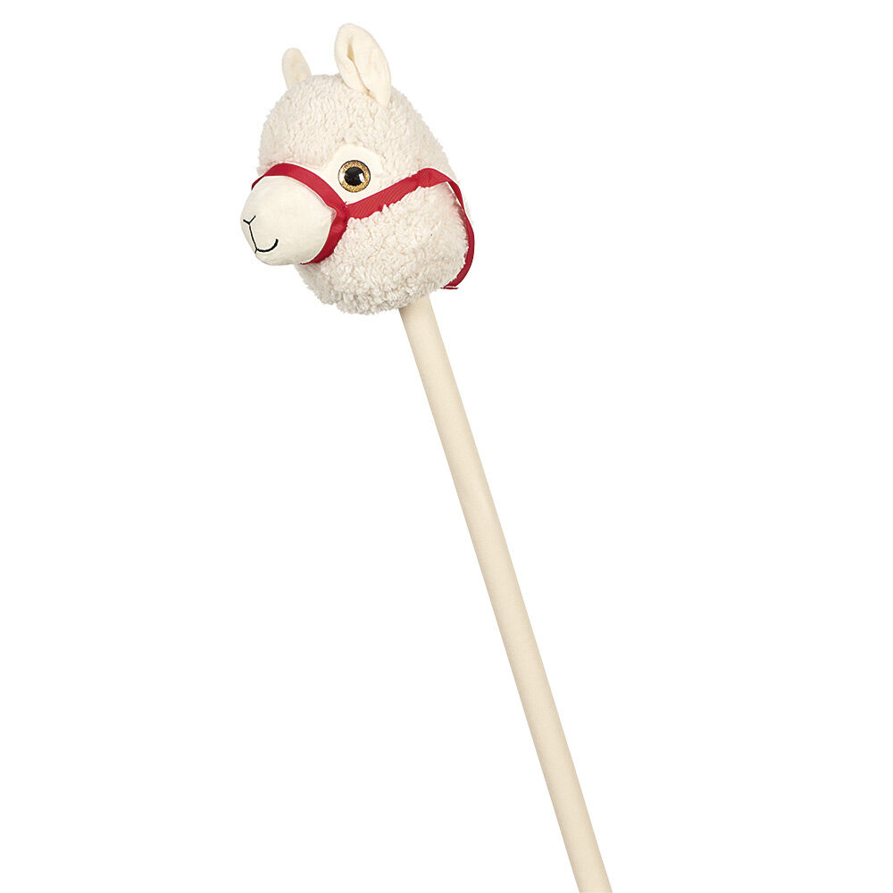 Lama à chevaucher blanc lanière rouge