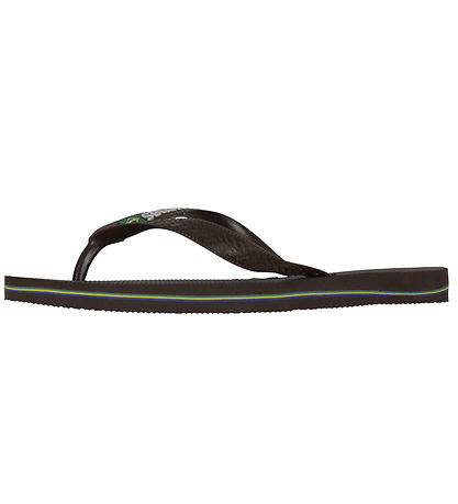Havaianas Flip Flops - Brasil Logo - Dark Brown/White