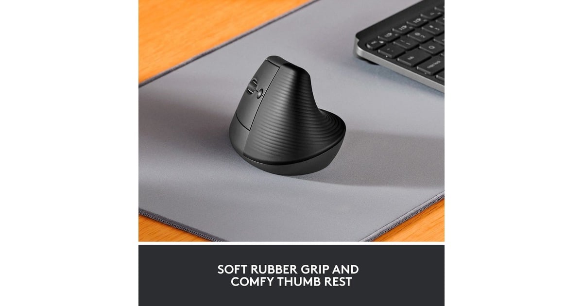 LogitechLift Vertical Ergonomische Muis - Linkshandig  (Grafiet/zwart, 4000 dpi, Bluetooth)