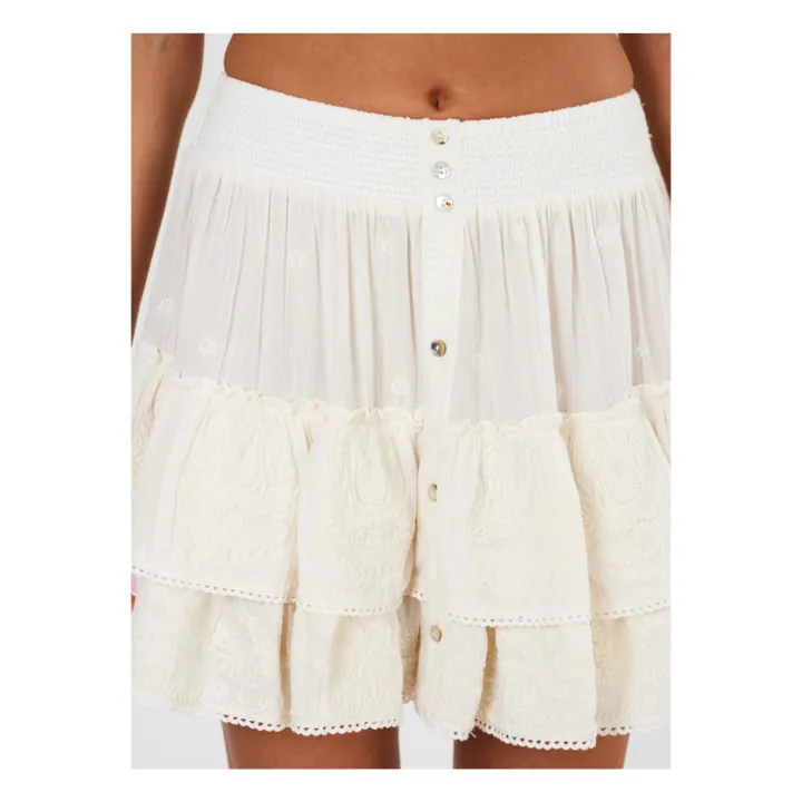 M.A.B.E. Jupe Volants Mina | Blanc