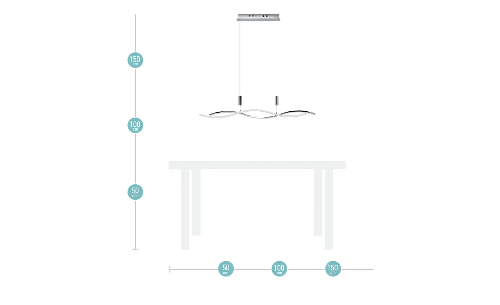 KHG LED-Pendelleuchte, chrom `Wavy´