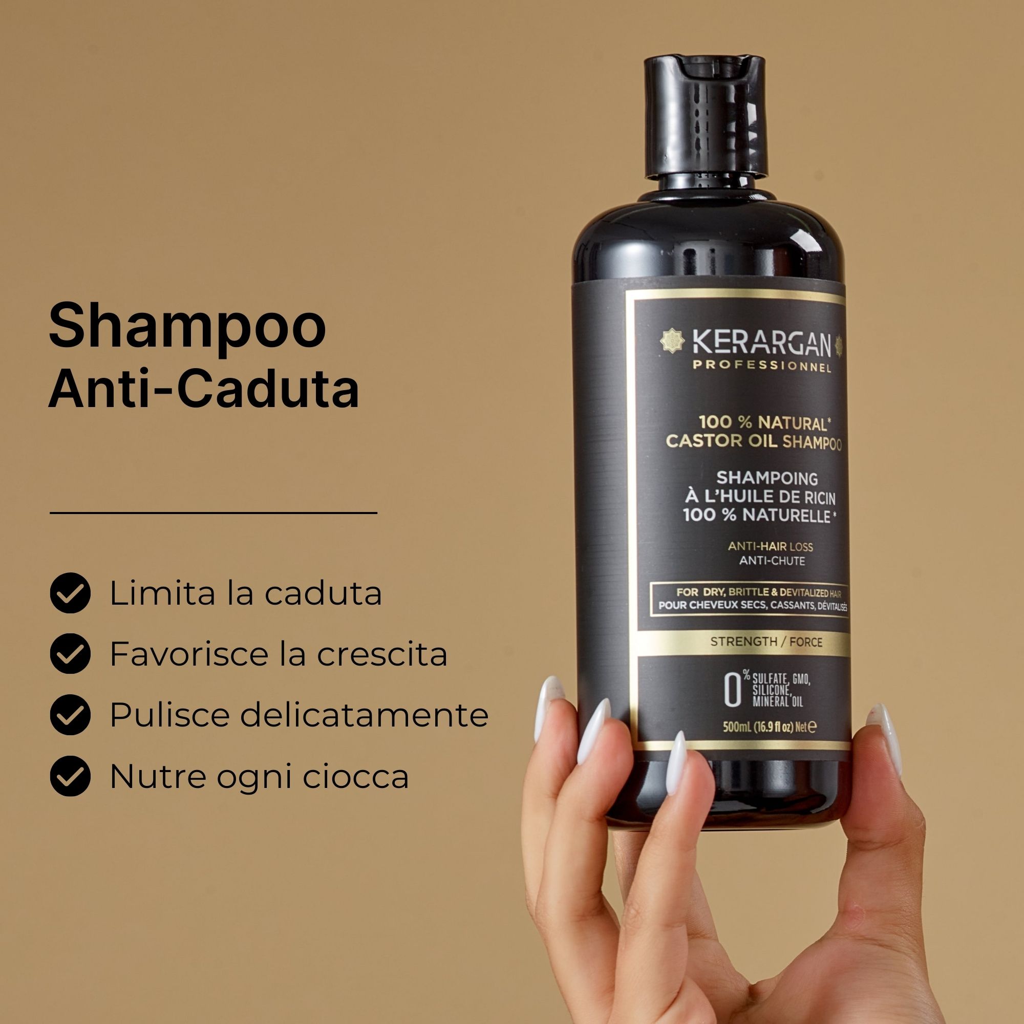 Kerargan - Anti-Haarausfall Shampoo mit Rizinusöl