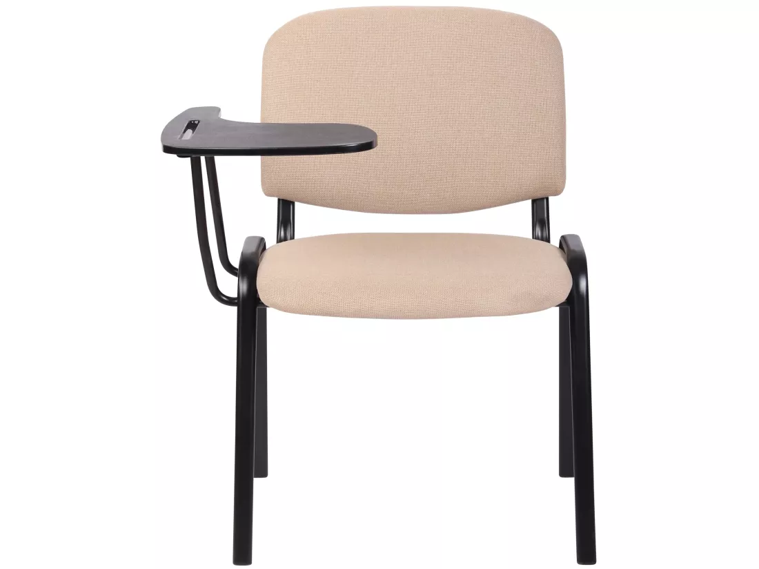 Chaise de salle à manger - Tissu & Métal noir mat - Crème - Ken mit Klapptisch