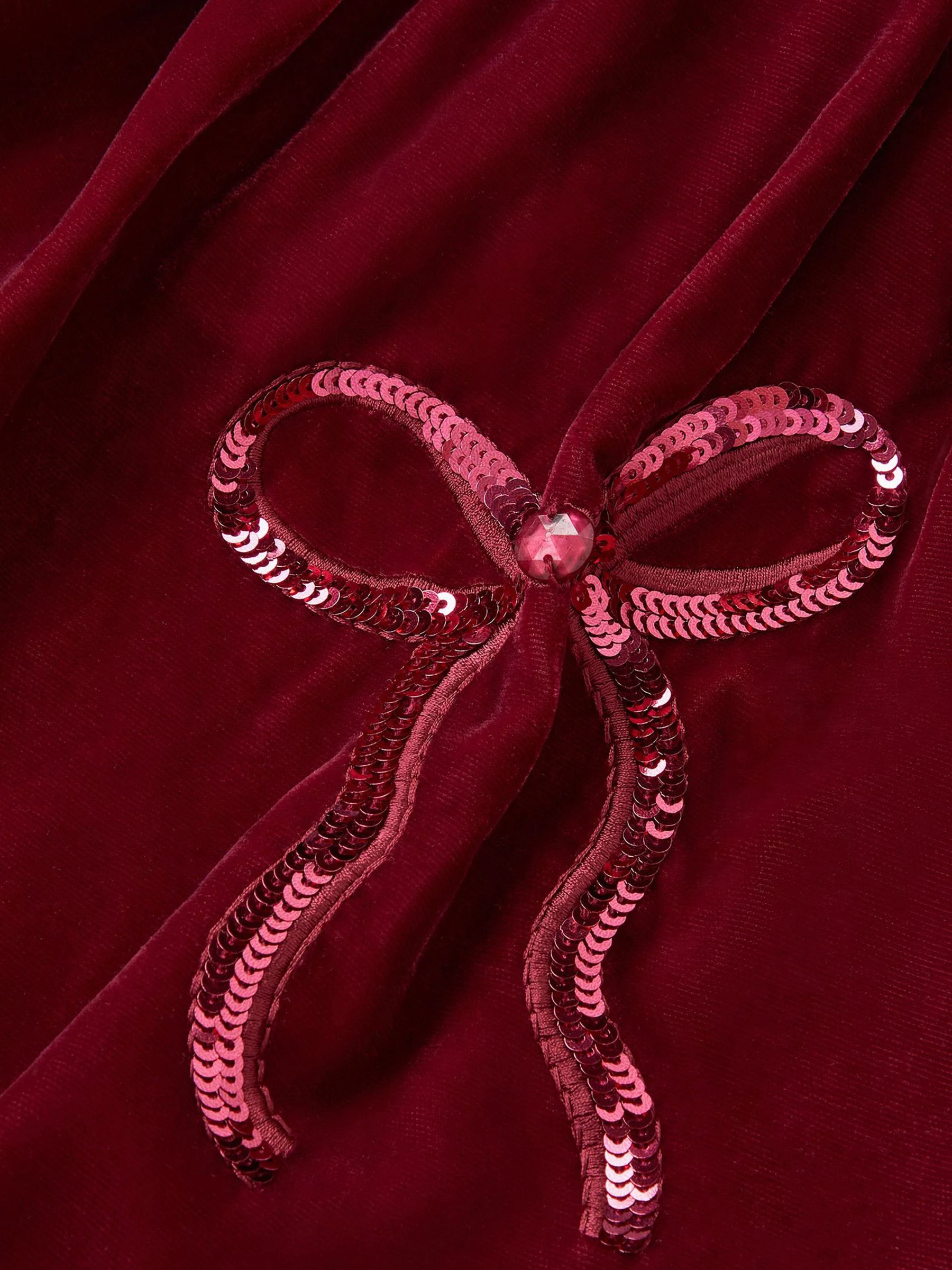 Monsoon Broderie Top & Bow Velvet Pinafore Dress Set