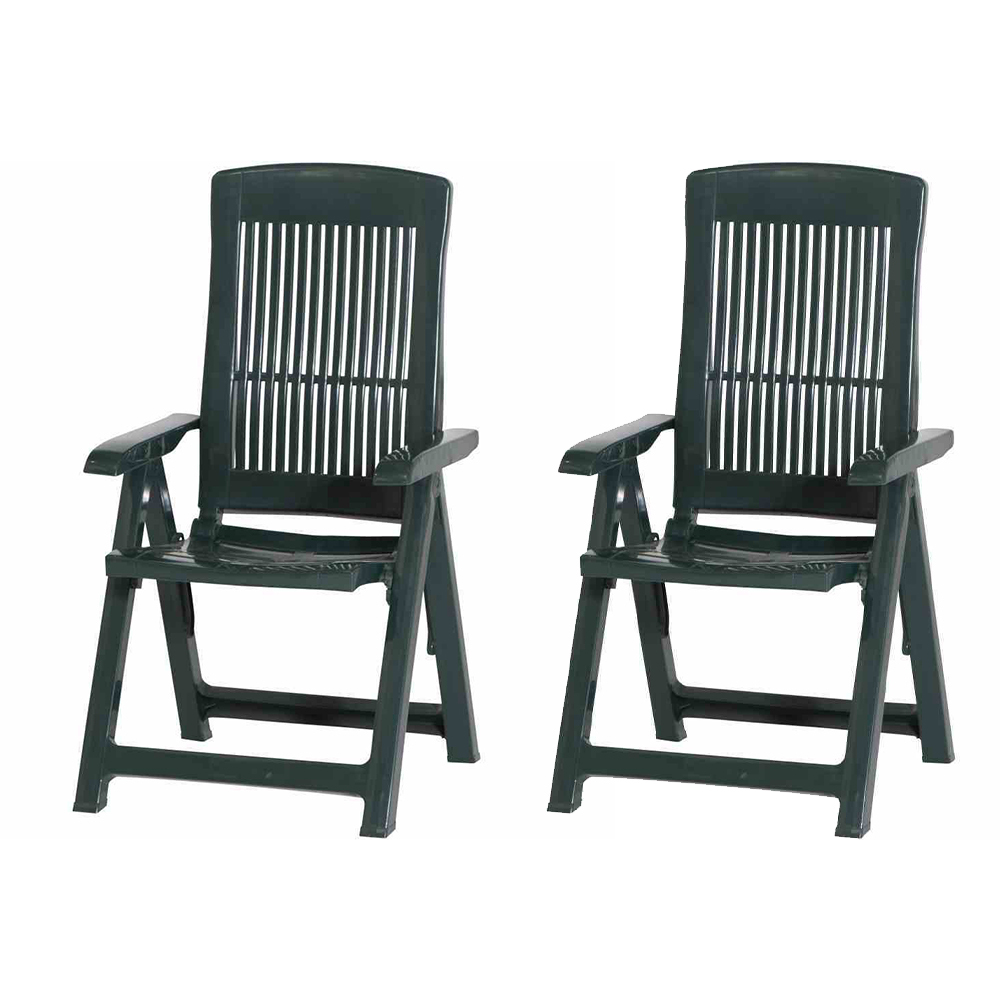 2-teiliges Klappsessel TAMPA - grün - Kunststoff