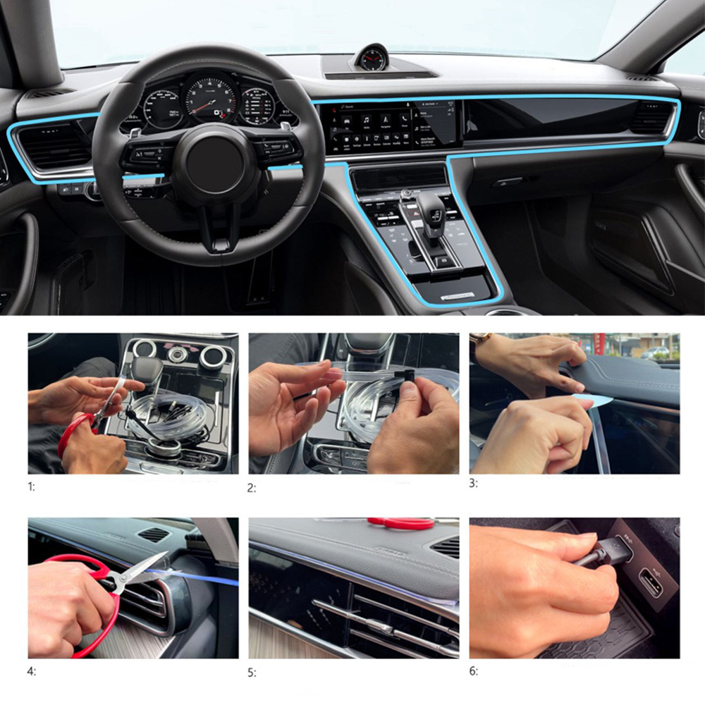 (2m) LED Auto Licht Streifen USB Innenraumbeleuchtung RGB Beleuchtung   Fernbedienung