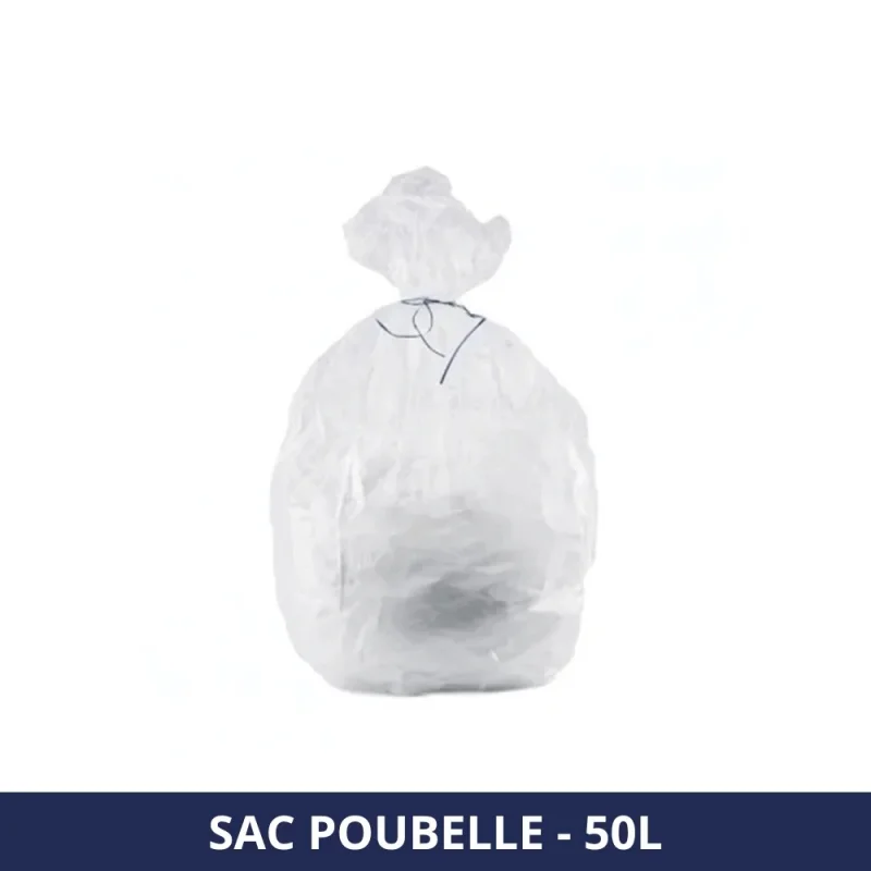 FILFA FRANCE - Sac poubelle 50L - Blanc - Haute densité - x500 sacs