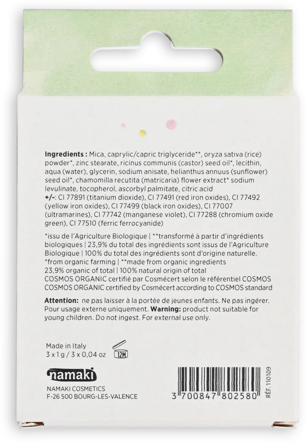 namaki  3-Colors Eyeshadow Palette, Spring