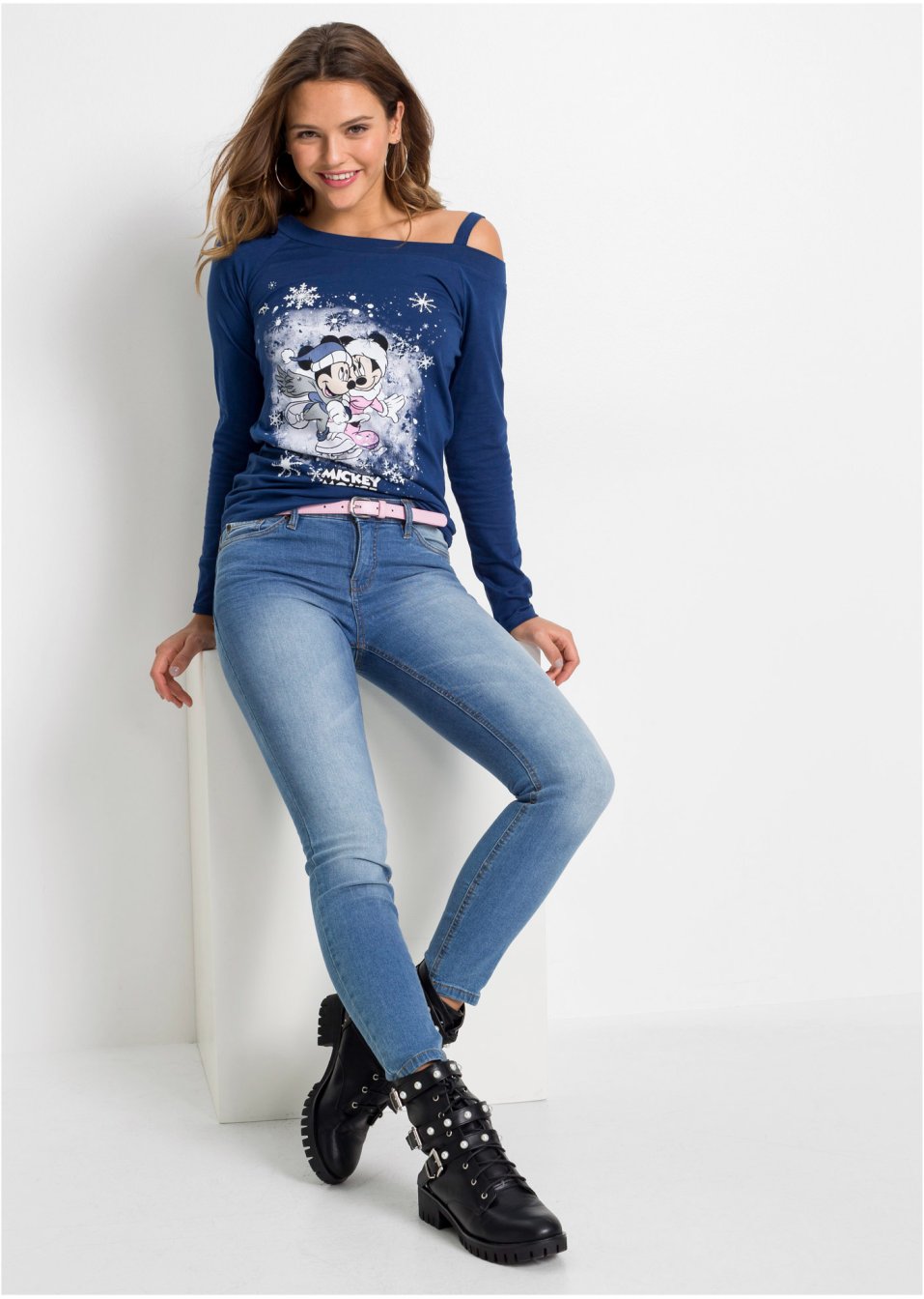 T-shirt manches longues à imprimé Mickey Mouse