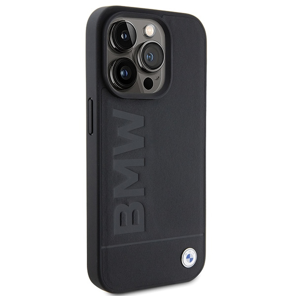 iPhone 15 Pro Max MagSafe Echtleder Hülle Imprint (BMHMP15XSLLBK) - Schwarz