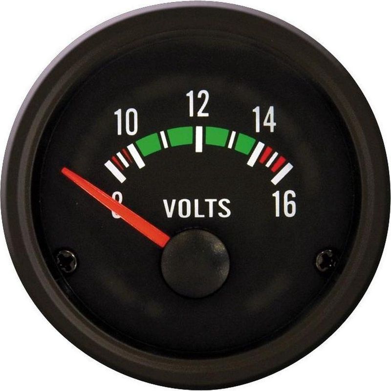 Performance Instrument Zwart Voltage 8-16 Volt 52mm