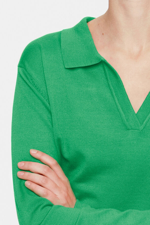 Saint Tropez MilaSZ Polo Pullover Verdant green melange