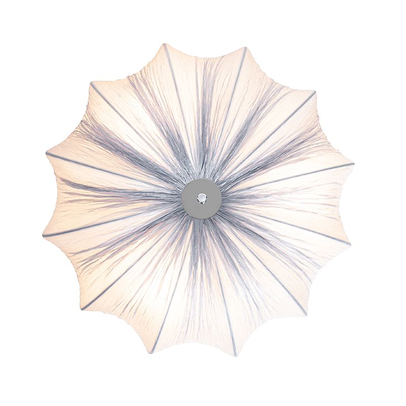 Japandi plafondlamp grijs zijden 52cm 3-lichts - Plu