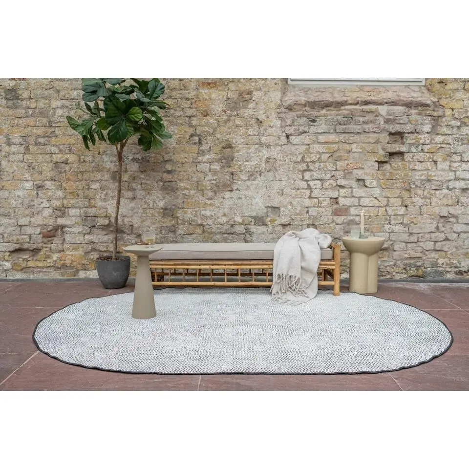 EVA Interior ovaal buitenkleed Dahl zwart - 340 x 240 cm