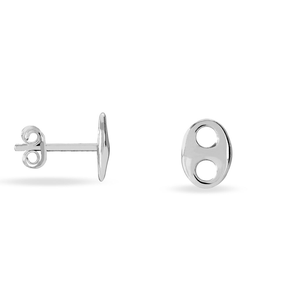 Boucles D'oreilles Puces Sherry Argent Blanc