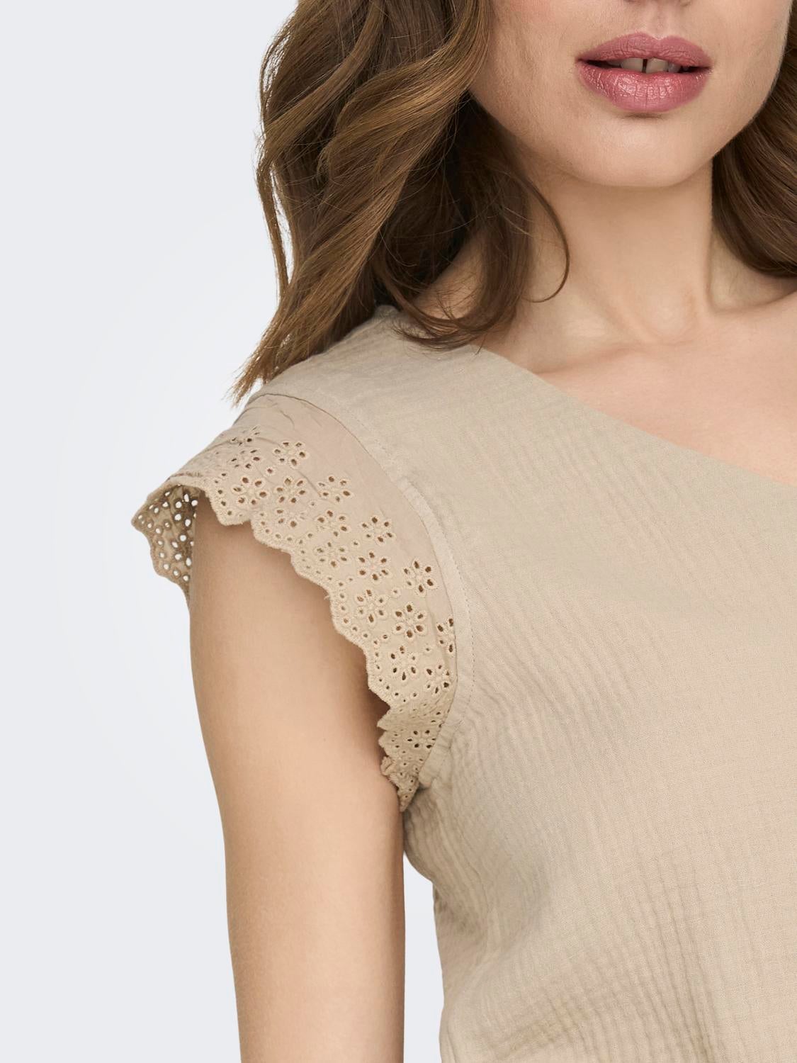 ONLTHYRA Top Oxford Tan