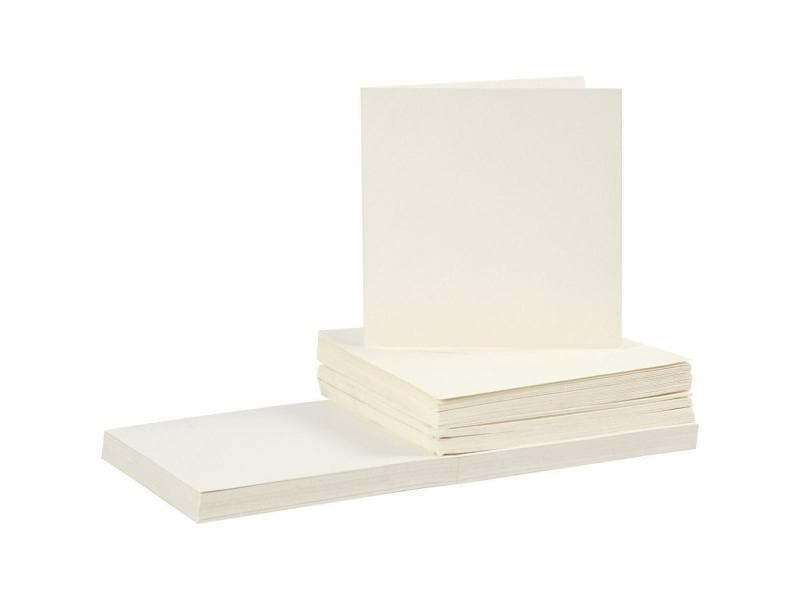 Creativ Company Blankokarte 15 x 15 cm 50 Set, Beige Karten, 220 g/m²