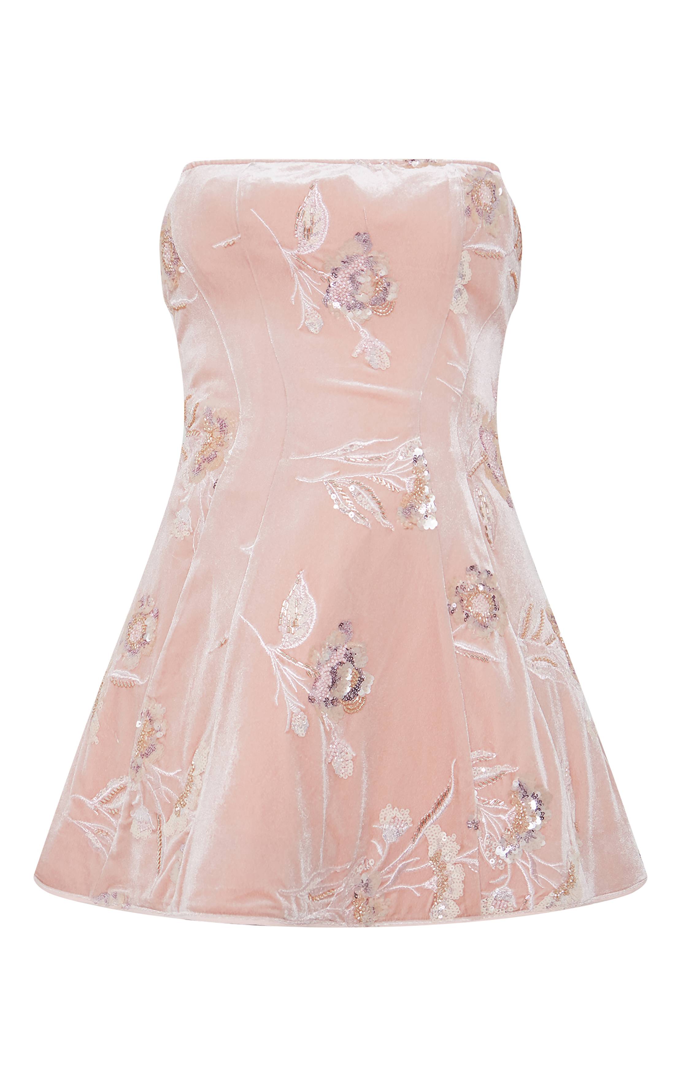 Rose Bébé Robe Trapèze Bandeau En Velours Ornée