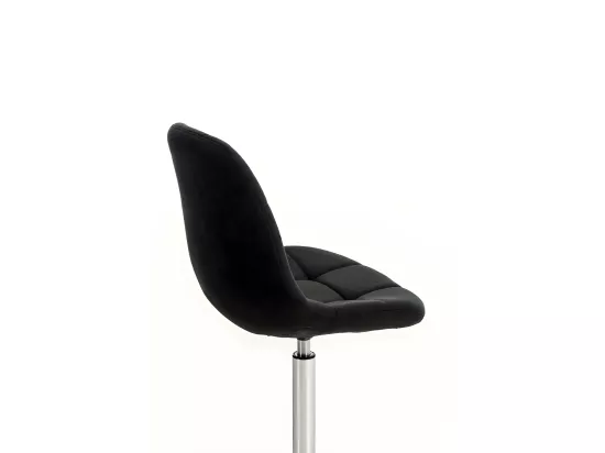 Chaise de bureau - Tissu & Métal chromé - Noir - Emil