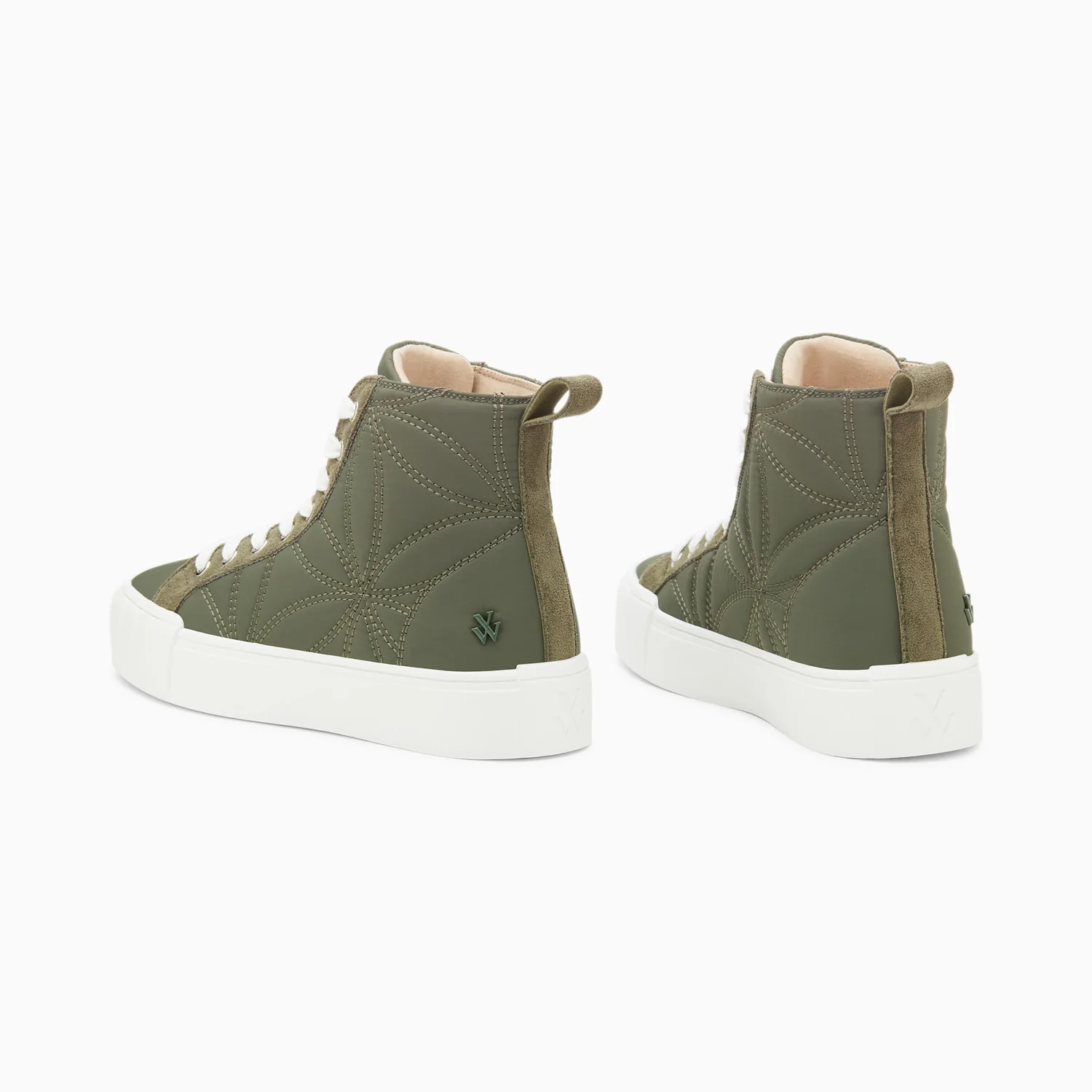 Sneakers-Baskets montantes Nalya kaki matelassées