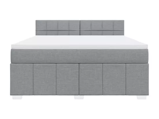 Sommier à lattes de lit avec matelas Gris clair 180x200cm Tissu