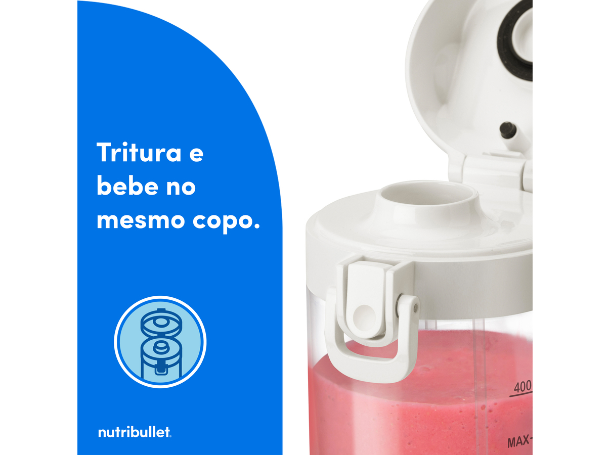 LIQUIDIFICADORA NUTRIBULLET PORTABLE NBP003W BRANCO 475ML