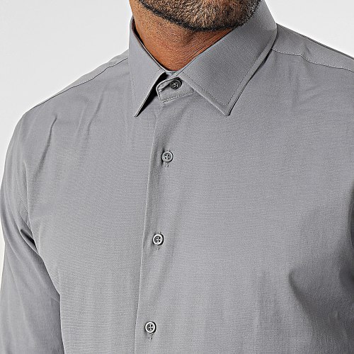 Chemise Manches Longues Gris
