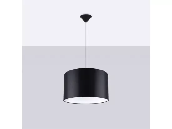 Lampes suspendues Nova minimaliste en tissu/PVC - 1 sources lumineuses - L.40 x H.88 cm - noir
