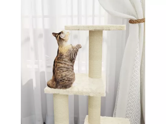 Arbre à chat avec griffoirs en sisal Crème 92 cm