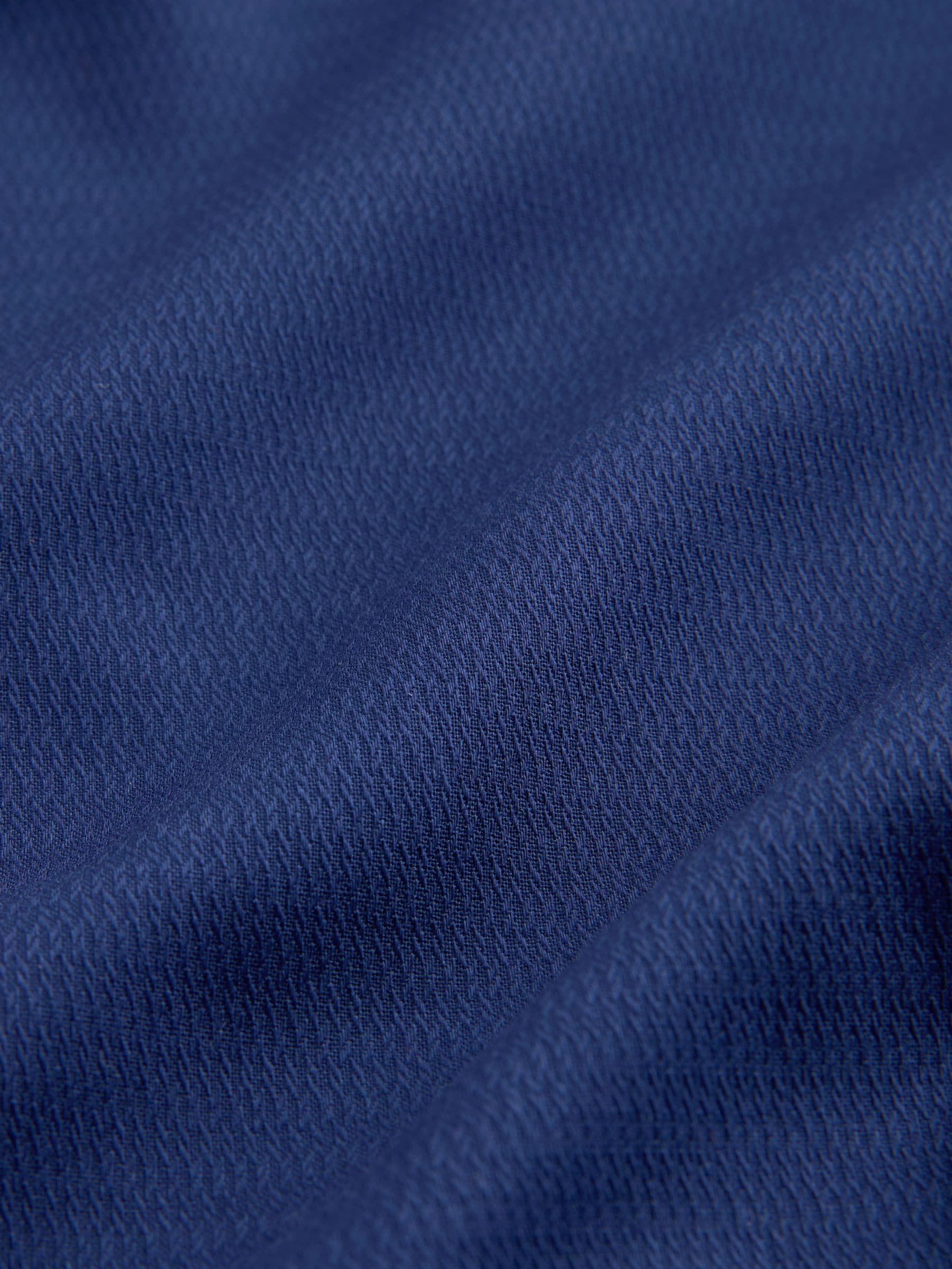 Saffierblauw - Normale Pasvorm - Onderhoudsvriendelijk, getextureerd, slim fit overhemd met enkele manchet