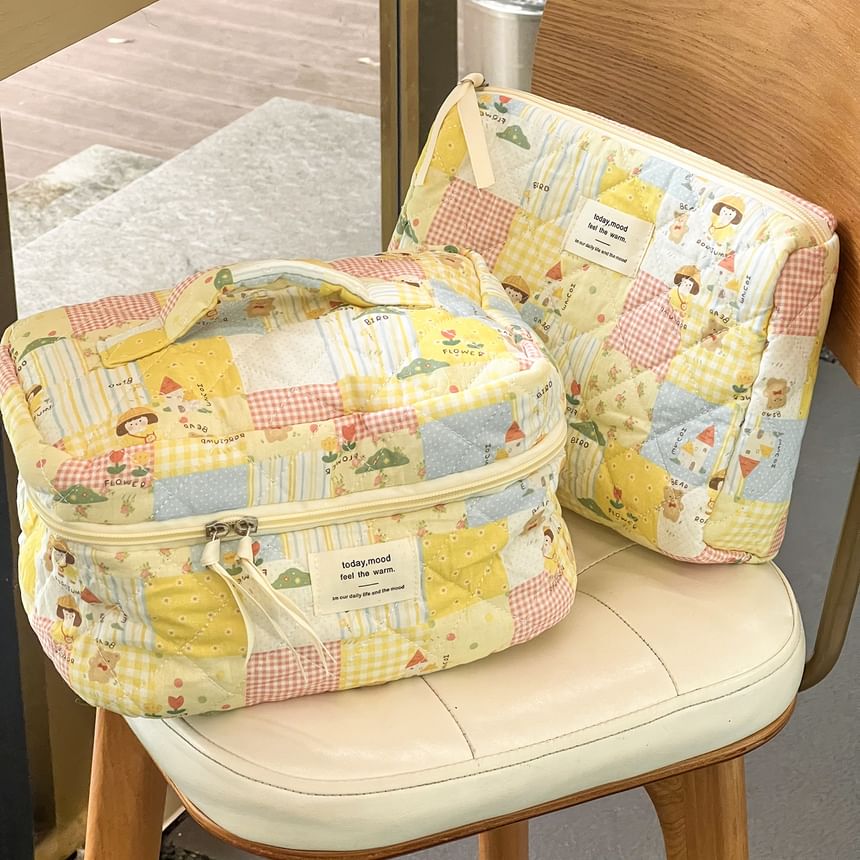 ZenlyHabit - Cartoon Paneel Stoffen Make-up Tas / Etui (Diverse Ontwerpen)