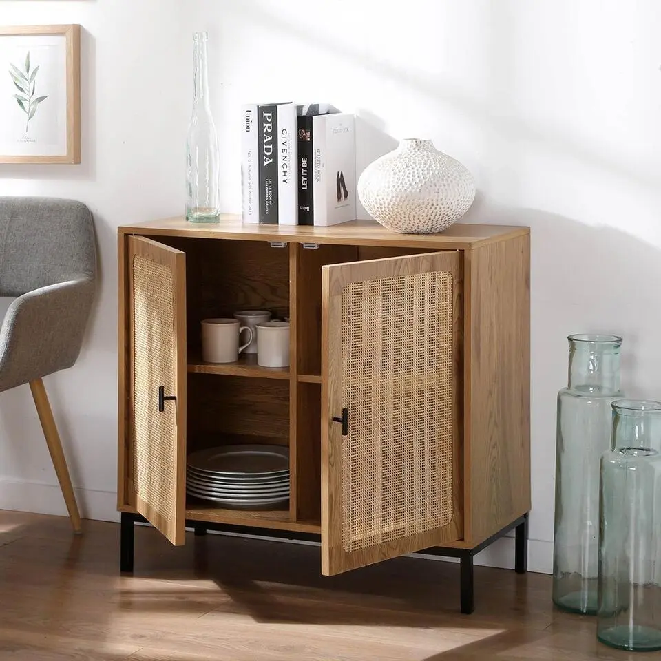 CALICOSY - Dressoir JAYA - Licht hout - 75x80x35 cm