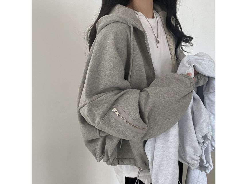 Coris - Effen hoodie met trekkoord en rits