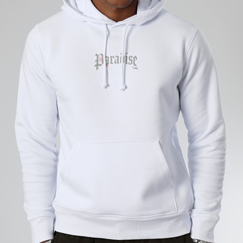 Sweat Capuche Paradise Roses Clothing Blanc