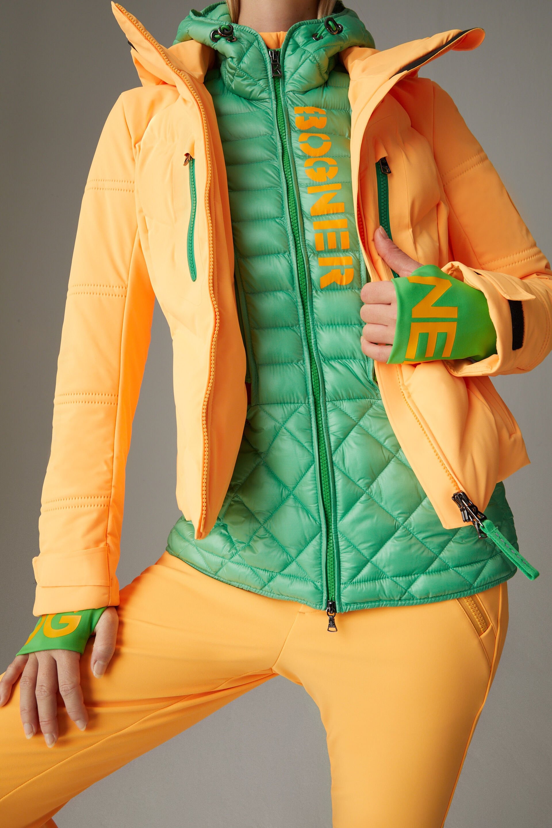 Maela Ski Jacket Dame 357/Orange/Green